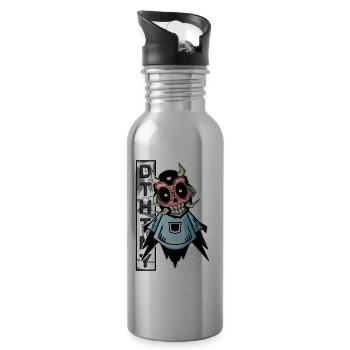 Little Demon with Wings - Water bottle with straw - silver - Right