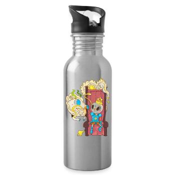Dragon and onion - Water bottle with straw - silver - Right