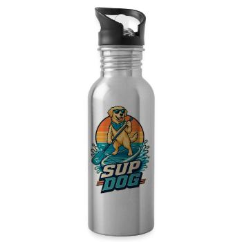 Dog SUP Paddleboard Board Stand Up Paddle - Water bottle with straw - silver - Right