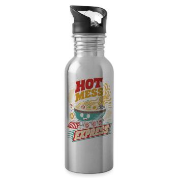Hot Mess Express Ramen Train - Water bottle with straw - silver - Right