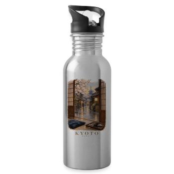 Kyoto Spring durch offene Türen - Trinkflasche mit integriertem Trinkhalm - Lightsilver - Rechts