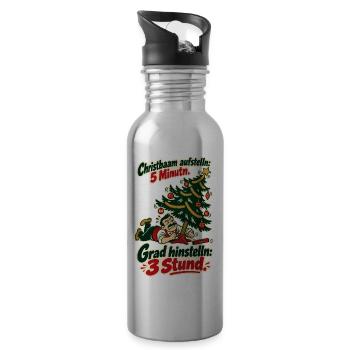 Christbaam grad hinstelln - Trinkflasche mit integriertem Trinkhalm - Lightsilver - Rechts