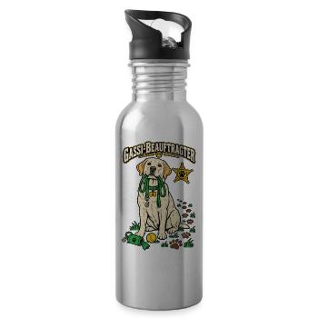 Gassi-Beauftragter - Trinkflasche mit integriertem Trinkhalm - Lightsilver - Rechts