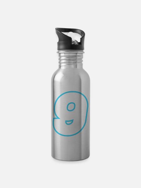 9 Zahl symbol - Trinkflasche mit integriertem Trinkhalm - Lightsilver