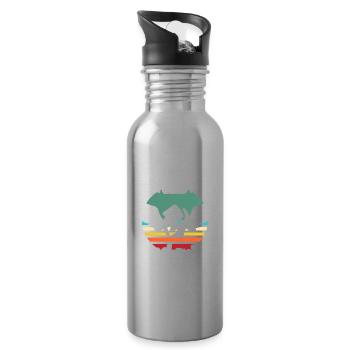 Mechaniker Automechaniker KFZ Mechaniker - Trinkflasche mit integriertem Trinkhalm - Lightsilver - Rechts