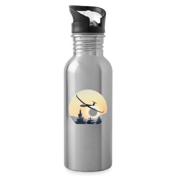 Segelflugzeug Fliegen Segelfliegen Segelflieger - Trinkflasche mit integriertem Trinkhalm - Lightsilver - Rechts