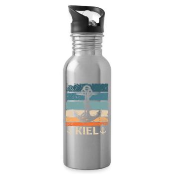 Kiel Spruch Kieler Souvenir - Trinkflasche mit integriertem Trinkhalm - Lightsilver - Rechts