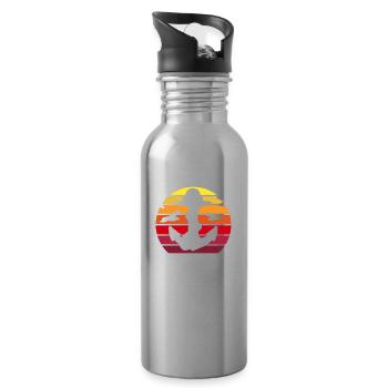 Stralsund Souvenir Ostsee Urlaub - Trinkflasche mit integriertem Trinkhalm - Lightsilver - Rechts