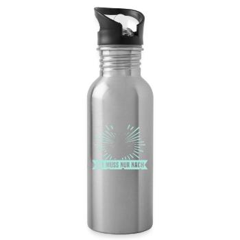 Scharbeutz Sprüche Scharbeutzer Spruch - Trinkflasche mit integriertem Trinkhalm - Lightsilver - Rechts