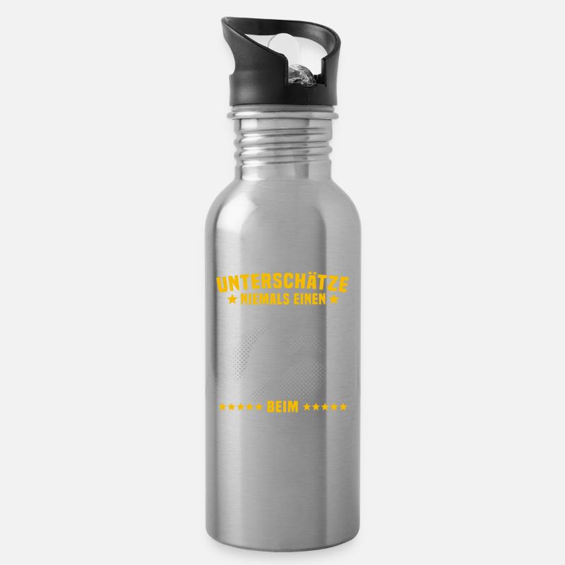Dachdecker Sprüche Dachdecken - Trinkflasche mit integriertem Trinkhalm - Lightsilver