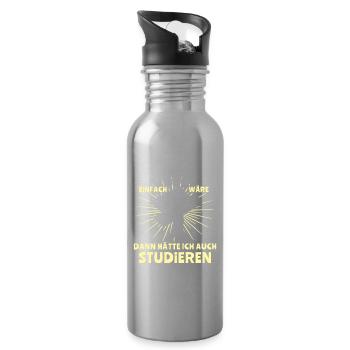 Trockenbauer Trockenbau Trockenbaumonteur - Trinkflasche mit integriertem Trinkhalm - Lightsilver - Rechts