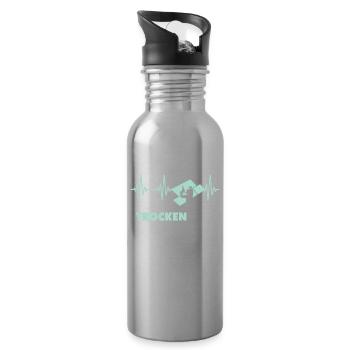 Trockenbauer Trockenbau Trockenbaumonteur - Trinkflasche mit integriertem Trinkhalm - Lightsilver - Rechts