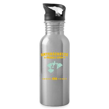 Trockenbaumonteur Sprüche Trockenbauer Geschenk - Trinkflasche mit integriertem Trinkhalm - Lightsilver - Rechts