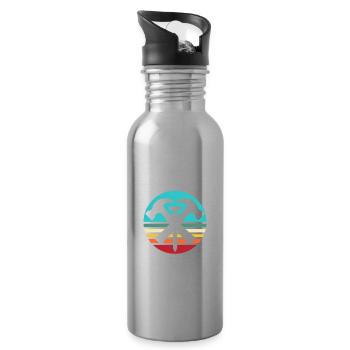 Dachdecker Dächer Decken Dachdecken - Trinkflasche mit integriertem Trinkhalm - Lightsilver - Rechts