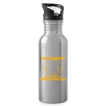 Dachdecker Dächer Decken Dachdecken - Trinkflasche mit integriertem Trinkhalm - Lightsilver - Rechts