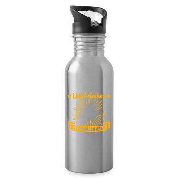 Dachdecker Dächer Decken Dachdecken - Trinkflasche mit integriertem Trinkhalm - Lightsilver - Rechts