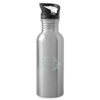 Wismar Sprüche Ostsee Wismarer - Trinkflasche mit integriertem Trinkhalm - Lightsilver - Rechts
