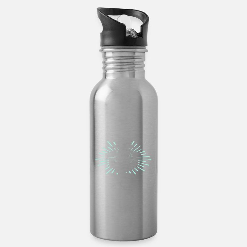 Wismar Sprüche Ostsee Wismarer - Trinkflasche mit integriertem Trinkhalm - Lightsilver