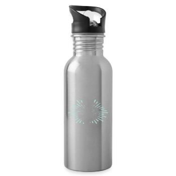 Wismar Sprüche Ostsee Wismarer - Trinkflasche mit integriertem Trinkhalm - Lightsilver - Rechts