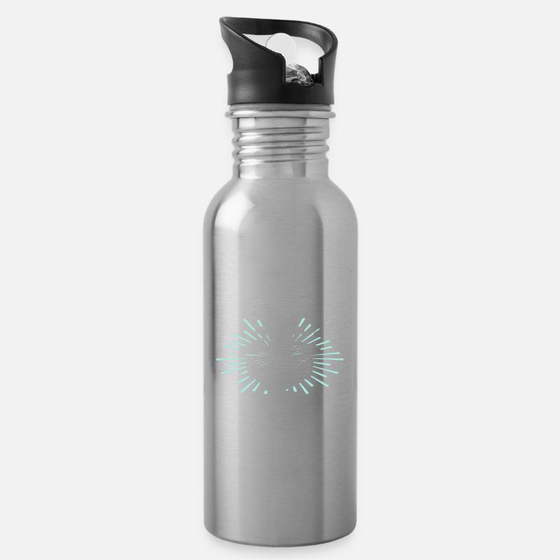 Wismar Sprüche Ostsee Wismarer - Trinkflasche mit integriertem Trinkhalm - Lightsilver