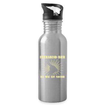 Dachdecker Sprüche Dachdecken - Trinkflasche mit integriertem Trinkhalm - Lightsilver - Rechts