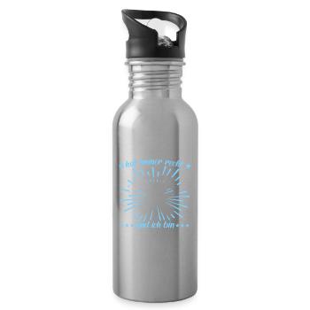 Dachdecker Sprüche Dachdecken - Trinkflasche mit integriertem Trinkhalm - Lightsilver - Rechts