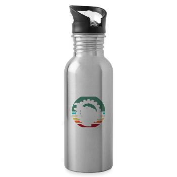 Maschinist Sprüche Maschinisten - Trinkflasche mit integriertem Trinkhalm - Lightsilver - Rechts