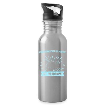 Lübeck Sprüche Hansestadt Luebeck - Trinkflasche mit integriertem Trinkhalm - Lightsilver - Rechts