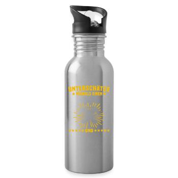 Dachdecker Handwerker Dachdecken - Trinkflasche mit integriertem Trinkhalm - Lightsilver - Rechts