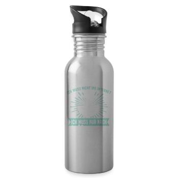 Wismar Urlaub Ostsee - Trinkflasche mit integriertem Trinkhalm - Lightsilver - Rechts