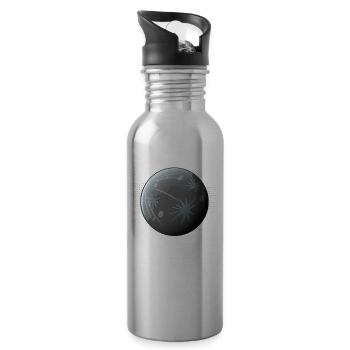 Pluton n’oublie jamais la planète Vintage Retro - Gourde avec paille intégrée - argent clair - Droite