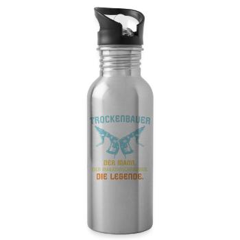 Trockenbauer Trockenbaumonteur Trockenbau - Trinkflasche mit integriertem Trinkhalm - Lightsilver - Rechts