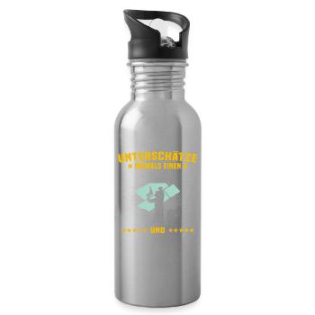 Trockenbauer Opa Geschenk Trockenbaumonteur Opas - Trinkflasche mit integriertem Trinkhalm - Lightsilver - Rechts
