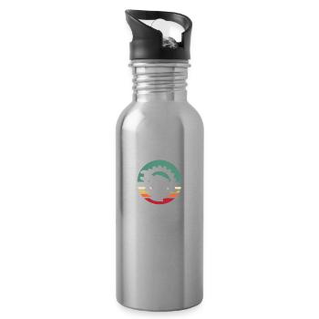 Maschinist EKG Maschinenführer Herzlinie - Trinkflasche mit integriertem Trinkhalm - Lightsilver - Rechts