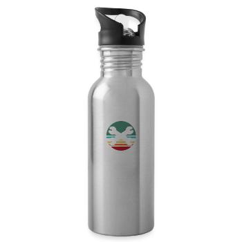 Maschinist EKG Maschinenführer Herzlinie - Trinkflasche mit integriertem Trinkhalm - Lightsilver - Rechts