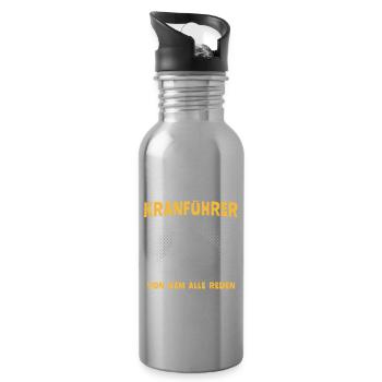 Kranführer Sprüche Kran Kranfahrer - Trinkflasche mit integriertem Trinkhalm - Lightsilver - Rechts