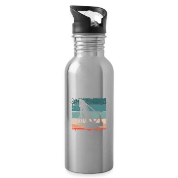Kranführer Sprüche Kran Kranfahrer - Trinkflasche mit integriertem Trinkhalm - Lightsilver - Rechts