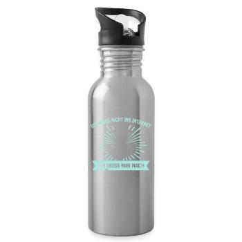 Husum Souvenir Husumer Nordsee - Trinkflasche mit integriertem Trinkhalm - Lightsilver - Rechts