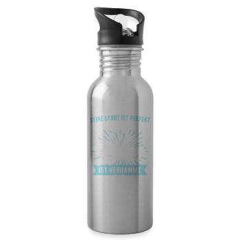 Husum Nordsee Husumer Urlaub - Trinkflasche mit integriertem Trinkhalm - Lightsilver - Rechts