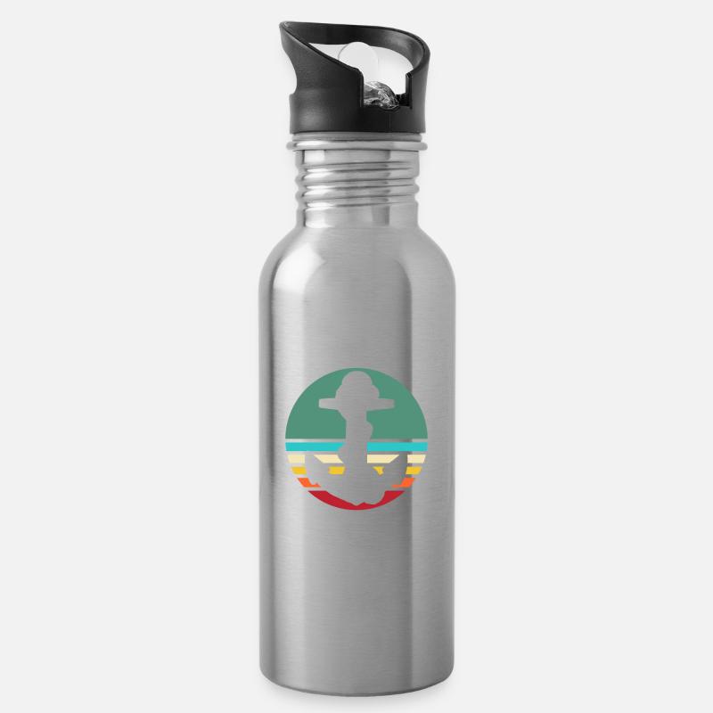 Husum Souvenir Husumer - Trinkflasche mit integriertem Trinkhalm - Lightsilver