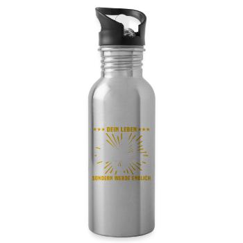 Kranführer Kran Bauarbeiter Kranfahrer - Trinkflasche mit integriertem Trinkhalm - Lightsilver - Rechts