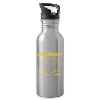 Kranführer Kranhaken Kranfahrer - Trinkflasche mit integriertem Trinkhalm - Lightsilver - Rechts