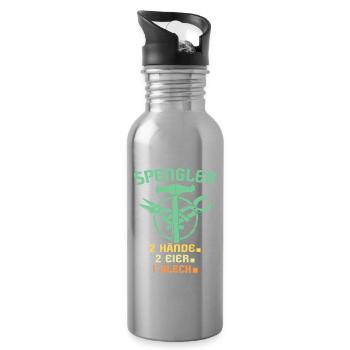 Spengler Spengeln Bauspengler - Trinkflasche mit integriertem Trinkhalm - Lightsilver - Rechts