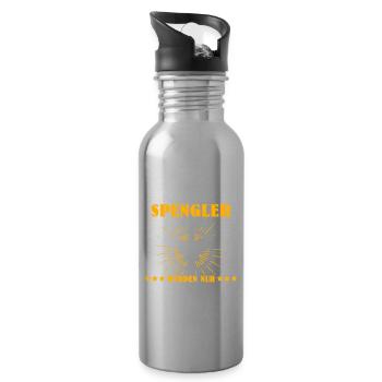 Spengler Sprüche Bauspengler - Trinkflasche mit integriertem Trinkhalm - Lightsilver - Rechts