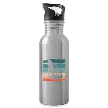 Kranführer Kran Kranfahrer - Trinkflasche mit integriertem Trinkhalm - Lightsilver - Rechts