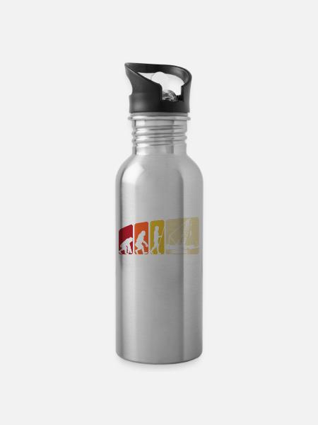 Kranführer Evolution Kranfahrer - Trinkflasche mit integriertem Trinkhalm - Lightsilver