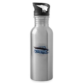 Captain My Boat My Rules Kapitän - Water bottle with straw - silver - Right