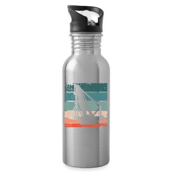 Crane Operator Crane Crane Driver - Water bottle with straw - silver - Right