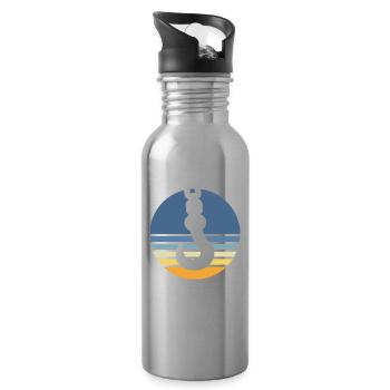 Crane operator Crawler crane Crane driver crane - Water bottle with straw - silver - Right