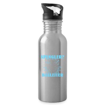 Spengler Bauspengler - Trinkflasche mit integriertem Trinkhalm - Lightsilver - Rechts